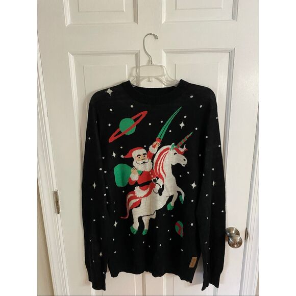Tipsy Elves Santa unicorn ugly Christmas sweater size XL - Picture 1 of 6